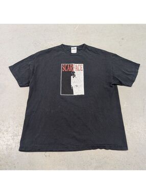 Vintage Y2K Scarface Black and White Movie Promo T-shirt